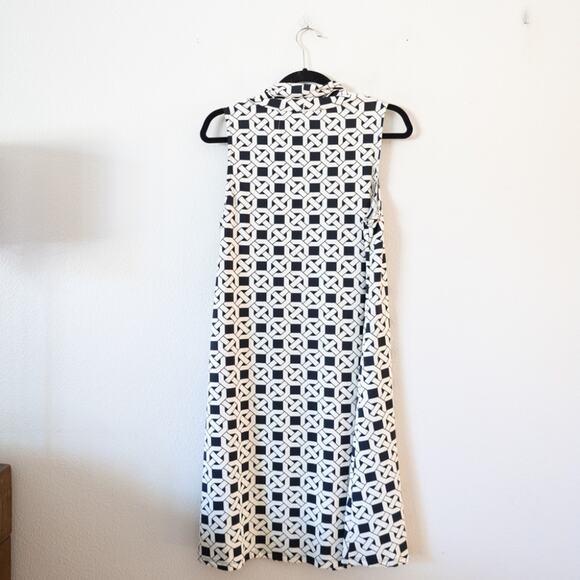 Flora Bea Geometric Mock Neck Retro Dress - Picture 5 of 6